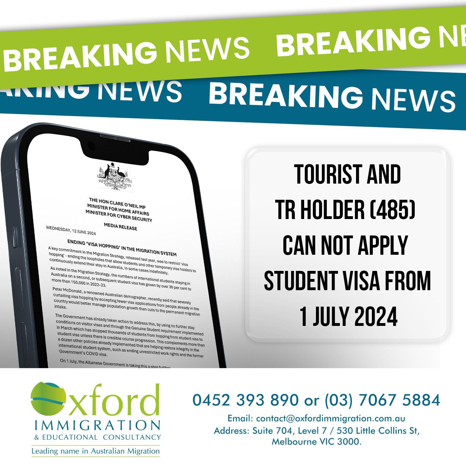 Major Visa Update: New Restrictions for Tourist and TR Visa Holders